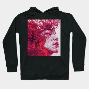 Pink Retrowave Abstract Girl Hoodie